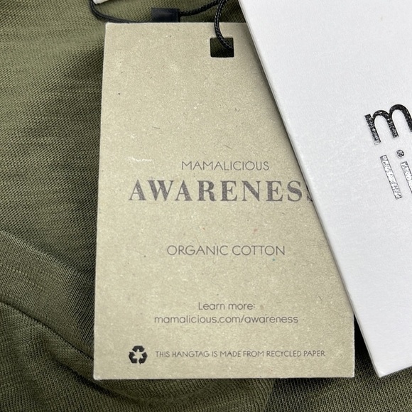 Mama Licious NWT Olive Ivy Green Annabell Short Sleeve Jersey Dress - Picture 7 of 11